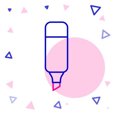 Satır İşaretleyici kalem simgesi beyaz arkaplanda izole edildi. Renkli taslak konsepti. Vektör İllüstrasyonu.