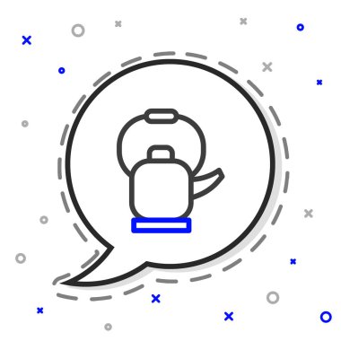 Beyaz arkaplanda ikonu olan çizgi çaydanlığı izole edildi. Çaydanlık ikonu. Renkli taslak konsepti. Vektör İllüstrasyonu.