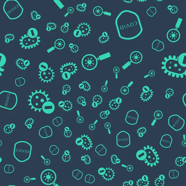 Virüsü büyüteç altına al, kalkanı virüse karşı koru, negatif virüsü ve negatif virüsü kusursuz kalıba geçir. Vektör.