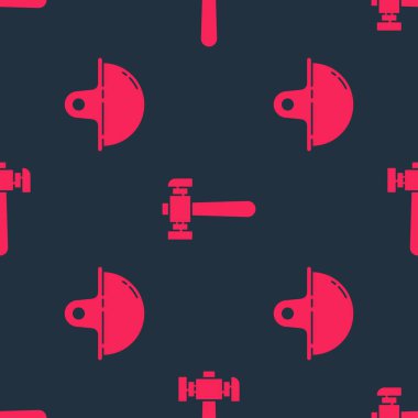 İşçi kaskı ve Çekiç 'i kusursuz şekilde yerleştirin. Vektör.