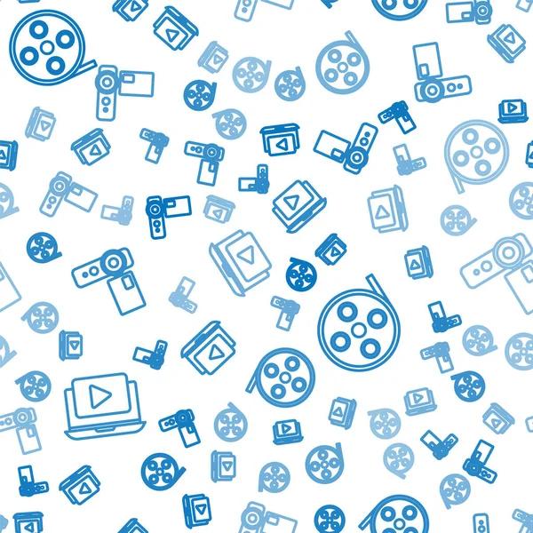 Çevrimiçi oyun videosu, film makarası ve sinema kamerasını kusursuz şekilde ayarla. Vektör.