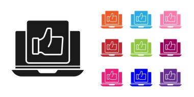 Siyah El, beyaz arka planda izole edilmiş bir ikon gibidir. Simgeleri renklendirin. Vektör.