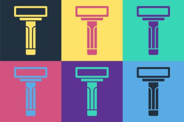 Pop art traş makinesi simgesi renk arkaplanında izole edildi. Vektör.