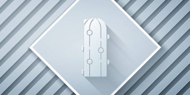 Kağıt kesiği Kaktüs simgesi gri arkaplanda izole edilmiş. Kağıt sanatı tarzı. Vektör.