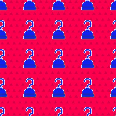 Mavi Korsan kanca simgesi kırmızı arkaplanda kusursuz desen izole etti. Mutlu Cadılar Bayramı Partisi. Vektör.