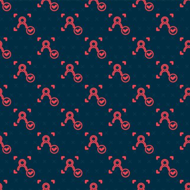 Siyah arkaplanda işaretli kırmızı çizgi yüz tanıma sistemi izole edildi. Yüz tanımlama simgesi. Yüz tanıma. Siber güvenlik kavramı. Vektör.