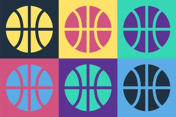 Pop Art Basketballsymbol Isoliert Auf Farbigem Hintergrund Sport Symbol Vektor — Stockvektor