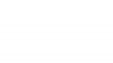 Siyah çizgi negatif virüs simgesi beyaz arkaplanda izole edildi. Corona virüsü 2019-nCoV. Bakteri ve mikroplar, hücre kanseri, mikrop, mantar. 4K Video hareketli grafik canlandırması