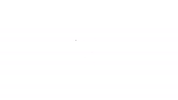 Ícone de vírus linha preta isolado no fundo branco. Vírus da Corona 2019-nCoV. Bactérias e germes, cancro das células, micróbios, fungos. Animação gráfica em movimento de vídeo 4K — Vídeo de Stock