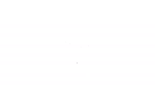 Icono de línea negra Corona virus 2019-nCoV aislado sobre fondo blanco. Bacterias y gérmenes, cáncer de células, microbios, hongos. Animación gráfica de vídeo 4K — Vídeos de Stock