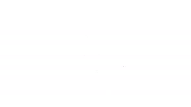 Schwarze Linie Negatives Virus-Symbol isoliert auf weißem Hintergrund. Coronavirus 2019-nCoV. Bakterien und Keime, Zellkrebs, Mikroben, Pilze. 4K Video Motion Grafik Animation — Stockvideo