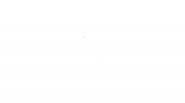 Siyah çizgi insan ve virüs ikonu beyaz arka planda izole edildi. Corona virüsü 2019-nCoV. Bakteri ve mikroplar, hücre kanseri, mikrop, mantar. 4K Video hareketli grafik canlandırması