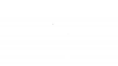 Siyah çizgi Corona virüsü covid-19 simgesi beyaz arkaplanda izole edildi. Bakteri ve mikroplar, hücre kanseri, mikrop, mantar. 4K Video hareketli grafik canlandırması