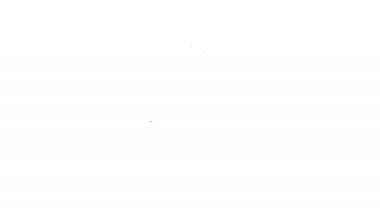 Beyaz arkaplanda siyah çizgi parfüm ikonu izole edildi. 4K Video hareketli grafik canlandırması