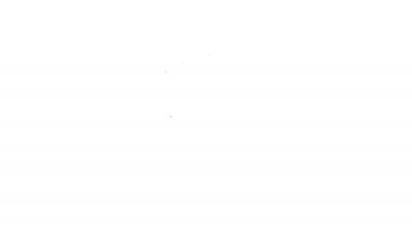 Beyaz arkaplanda siyah çizgi parfüm ikonu izole edildi. 4K Video hareketli grafik canlandırması