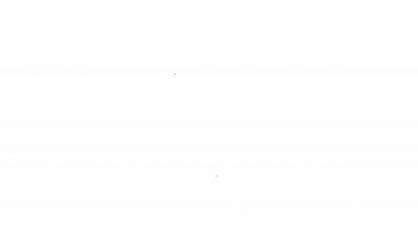 Beyaz arkaplanda siyah çizgi traş makinesi simgesi izole edildi. 4K Video hareketli grafik canlandırması