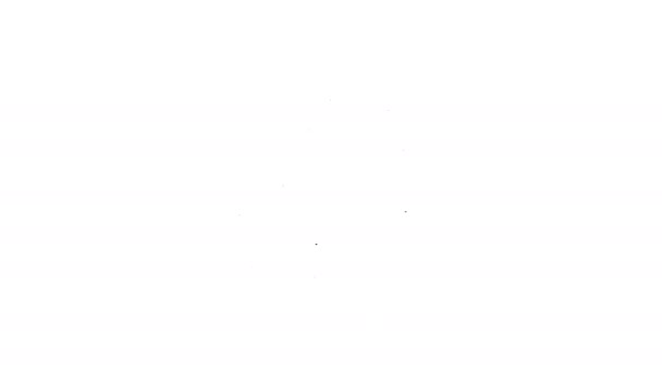Linea nera Icona virus positivo isolato su sfondo bianco. Virus Corona 2019-nCoV. Batteri e germi, cancro alle cellule, microbi, funghi. Animazione grafica 4K Video motion — Video Stock