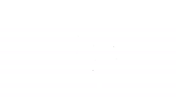 Черная линия Щит защиты от вирусов, микробов и бактерий значок изолирован на белом фоне. Идея иммунной системы. Коронавирус 2019-nCoV. Видеографическая анимация 4K — стоковое видео