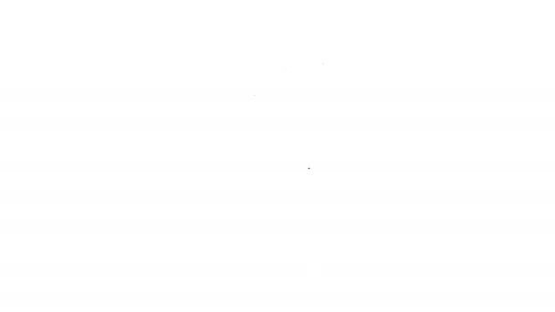 Linha preta Garrafa de sabão antibacteriano líquido com ícone de dispensador isolado no fundo branco. Anti-séptico. Desinfecção, higiene, cuidados com a pele. Animação gráfica em movimento de vídeo 4K — Vídeo de Stock
