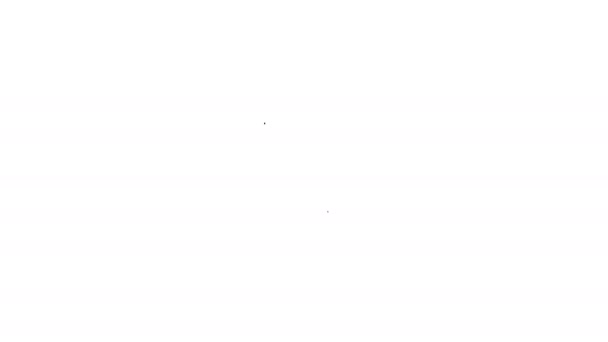 Icono de línea negra Corona virus 2019-nCoV aislado sobre fondo blanco. Bacterias y gérmenes, cáncer de células, microbios, hongos. Animación gráfica de vídeo 4K — Vídeo de stock