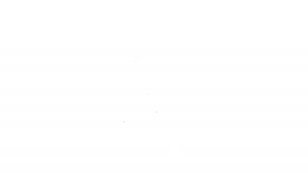 Icona pennello Mascara linea nera isolata su sfondo bianco. Animazione grafica 4K Video motion — Video Stock