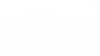 Beyaz arkaplanda siyah çizgi parfüm ikonu izole edildi. 4K Video hareketli grafik canlandırması