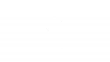 Beyaz arkaplanda siyah çizgi parfüm ikonu izole edildi. 4K Video hareketli grafik canlandırması