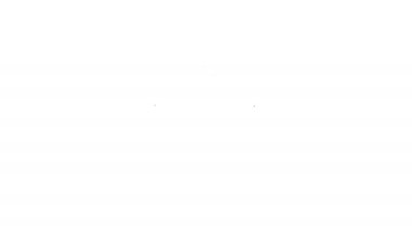 Siyah çizgi debriyaj çantası simgesi beyaz arkaplanda izole edildi. Kadın el çantası. 4K Video hareketli grafik canlandırması