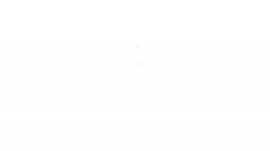 Siyah çizgi dişli simgesi beyaz arkaplanda izole edildi. Çarklı teçhizat ayarları. İşçi sembolü. 4K Video hareketli grafik canlandırması