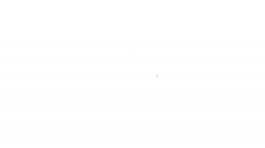 Siyah çizgi insan kafası ve beyaz arka planda izole edilmiş ikon içerisindeki dişliler. Yapay zeka. Düşünen beyin. Beynin sembol çalışması. 4K Video hareketli grafik canlandırması