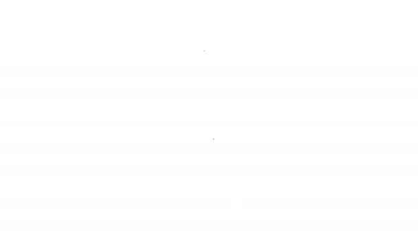 Icono de cepillo de máscara de línea negra aislado sobre fondo blanco. Animación gráfica de vídeo 4K — Vídeos de Stock