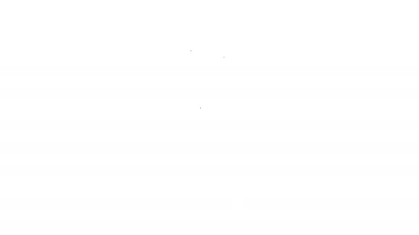 Черная линия духи значок изолирован на белом фоне. Видеографическая анимация 4K — стоковое видео