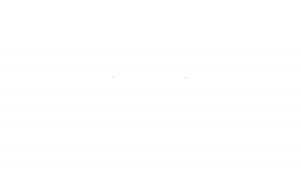 Linha preta ícone saco de embreagem isolado no fundo branco. Bolsa de embraiagem de mulheres. Animação gráfica em movimento de vídeo 4K — Vídeo de Stock