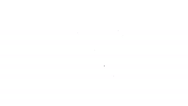 Черная линия Настройки документа с изображением шестеренок изолированы на белом фоне. Обновление программного обеспечения, протокол передачи, управление инструментами командной работы. Видеографическая анимация 4K — стоковое видео