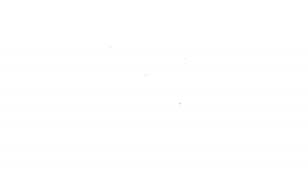 Svartlinjeplanikon isolert på hvit bakgrunn. 4K Video motion grafisk animasjon – stockvideo