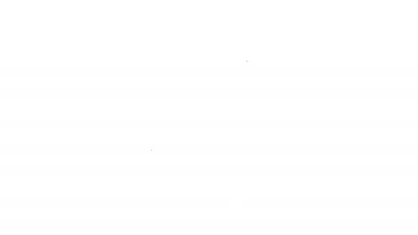 Llave de línea negra llave inglesa y engranaje icono aislado sobre fondo blanco. Ajuste, servicio, ajuste, mantenimiento, reparación, fijación. Animación gráfica de vídeo 4K — Vídeo de stock