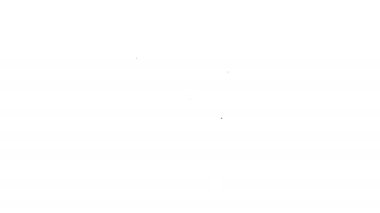 Mühendislik ve vites simgesi için siyah çizgi grafikleri beyaz arka planda izole edildi. 4K Video hareketli grafik canlandırması