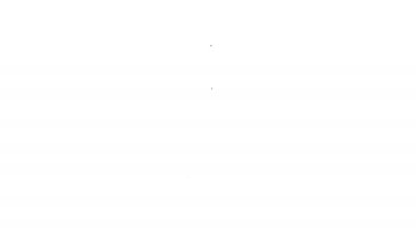 İş akışı konsepti simgesi olarak siyah çizgi dişlisi ve oklar beyaz arkaplanda izole edildi. Vites doldurma tabelası. 4K Video hareketli grafik canlandırması