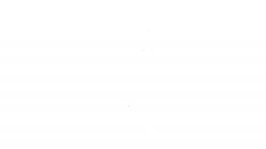 Siyah çizgi çekiç simgesi beyaz arkaplanda izole edildi. Tamir için bir araç. 4K Video hareketli grafik canlandırması