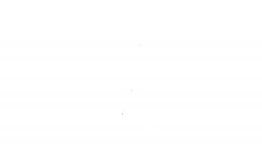 İş akışı konsepti simgesi olarak siyah çizgi dişlisi ve oklar beyaz arkaplanda izole edildi. Vites doldurma tabelası. 4K Video hareketli grafik canlandırması