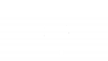 Beyaz arkaplanda siyah çizgi zamanlayıcı kiti simgesi izole edildi. 4K Video hareketli grafik canlandırması