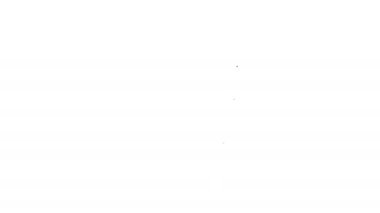 Siyah çizgi kahve fincanı beyaz arka planda izole edilmiş bir ikon haline gelecek. 4K Video hareketli grafik canlandırması