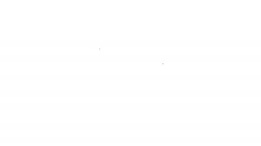 Beyaz arkaplanda siyah çizgi ofis dosyaları ve belge simgesi izole edildi. Ofis dosyaları. Dosya arşivleme işareti. 4K Video hareketli grafik canlandırması