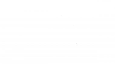 Beyaz arkaplanda siyah hat telefon ikonu izole edildi. Sabit telefon. 4K Video hareketli grafik canlandırması