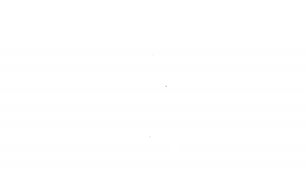 Černá čára Žárovka a ozubení ikona izolované na bílém pozadí. Inovace. Obchodní nápad. Grafická animace pohybu videa 4K — Stock video