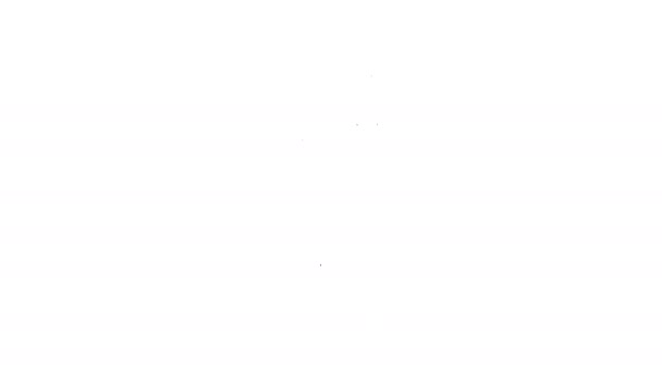 Ícone de martelo de linha preta isolado no fundo branco. Ferramenta para reparo. Animação gráfica em movimento de vídeo 4K — Vídeo de Stock