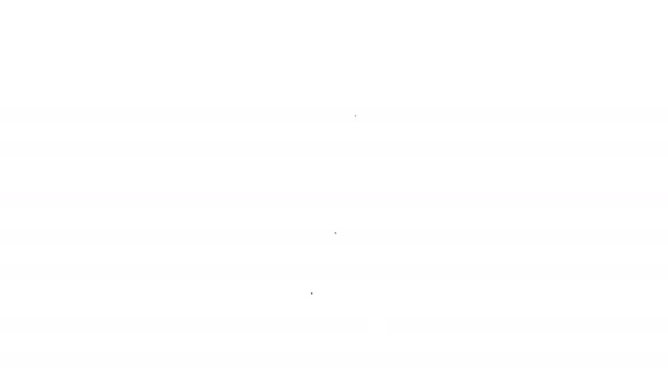 Linea nera Ingranaggio e frecce come icona del concetto di processo del flusso di lavoro isolato su sfondo bianco. Segnale di ricarica dell'ingranaggio. Animazione grafica 4K Video motion — Video Stock