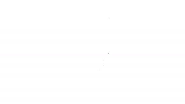 白の背景に隔離されたブラックラインプリンタアイコン。4Kビデオモーショングラフィックアニメーション — ストック動画
