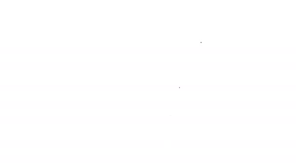 Icona modello certificato linea nera isolata su sfondo bianco. Conseguimento, premio, laurea, borsa di studio, diplomi. Animazione grafica 4K Video motion — Video Stock