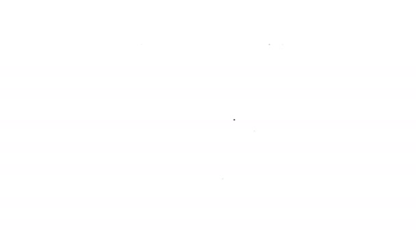 Πίνακας παρουσίασης μαύρης γραμμής με γράφημα, χρονοδιάγραμμα, διάγραμμα, διάγραμμα, infographic, εικονίδιο γραφήματος πίτας που απομονώνεται σε λευκό φόντο. 4K Γραφική κίνηση κίνησης βίντεο — Αρχείο Βίντεο